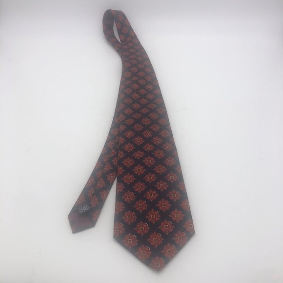 Vintage Red/Black Cambridge Collection by Damon Tie, Standard with 3.75" Blade - Picture 3 of 4